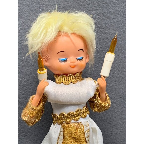 Vintage GE Heavenly Angel Lighted Angel Doll with Candles Christmas Tree Topper - Picture 3 of 16